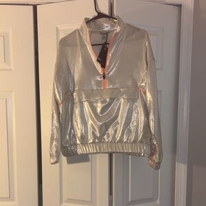Forever 21 Metallic Jacket with Orange Trim